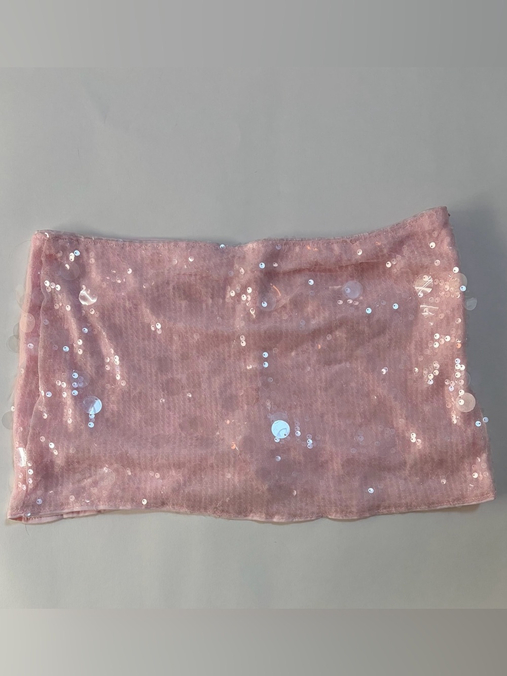 SHEIN Bubble Gum Pink Sequin Mini Skort, Zip Side, built in shorts EUC size med
